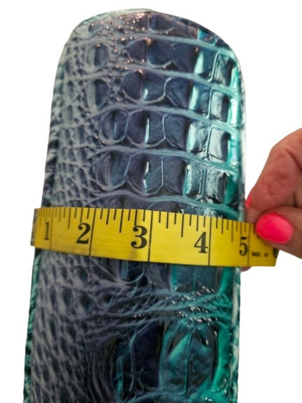 Women’s Teal Croc-Embossed Crossbody Bag - Picture 11 of 13